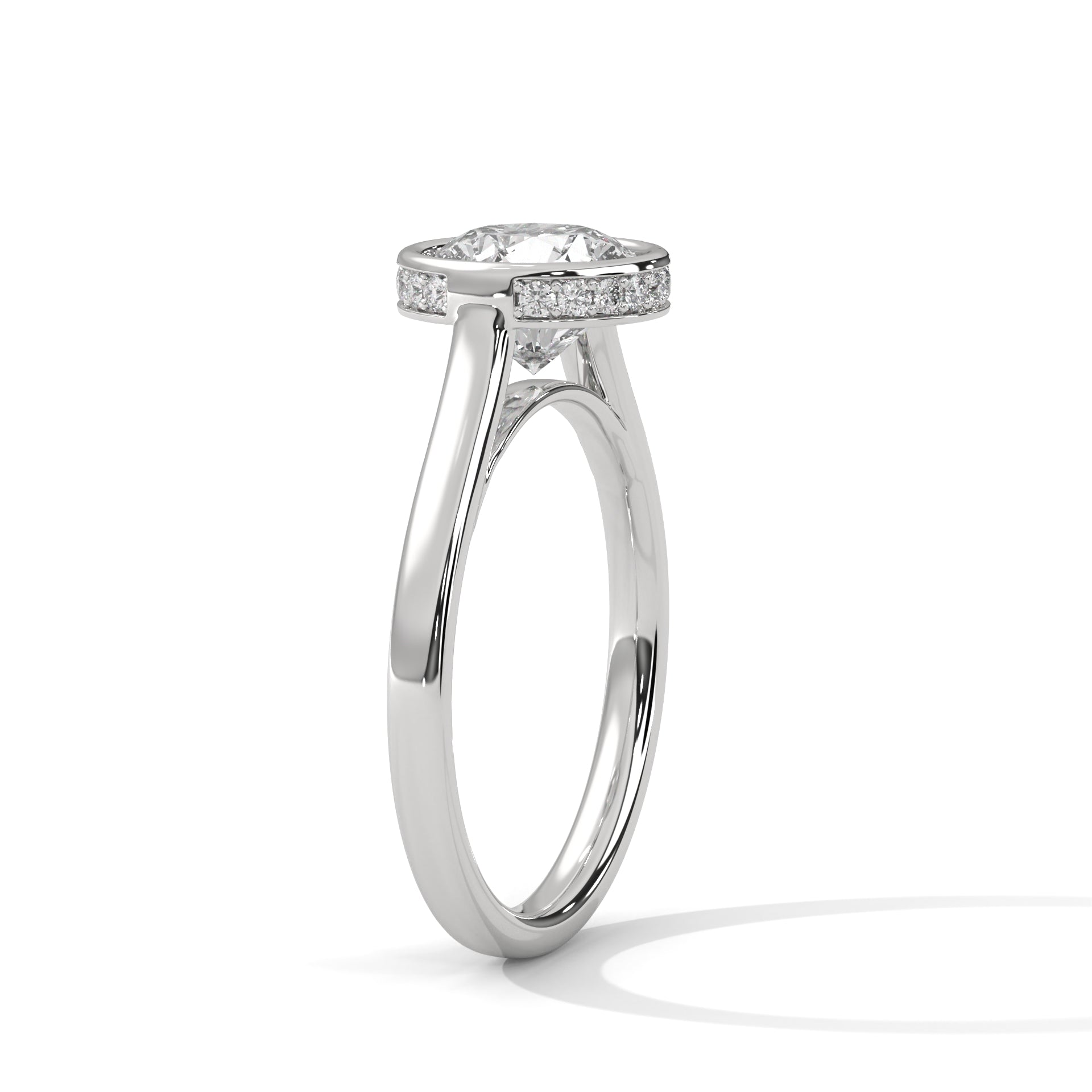 Sleek Radiance 1 CT Round-Cut Lab Grown Diamond Bezel Set Ring | 1.14 CTW